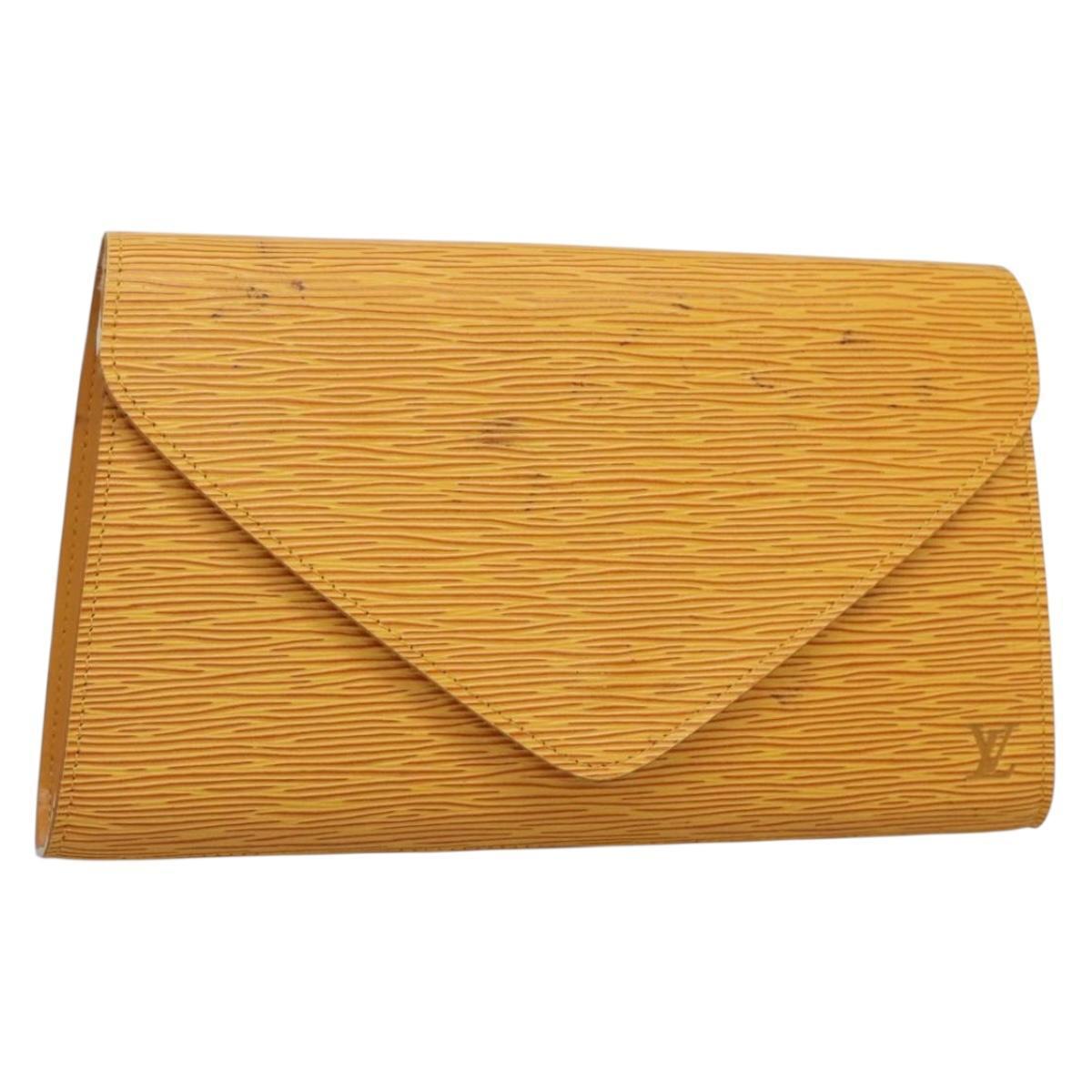 Louis Vuitton Epi Art Deco Clutch Bag Yellow M52639 Lv Auth 139466